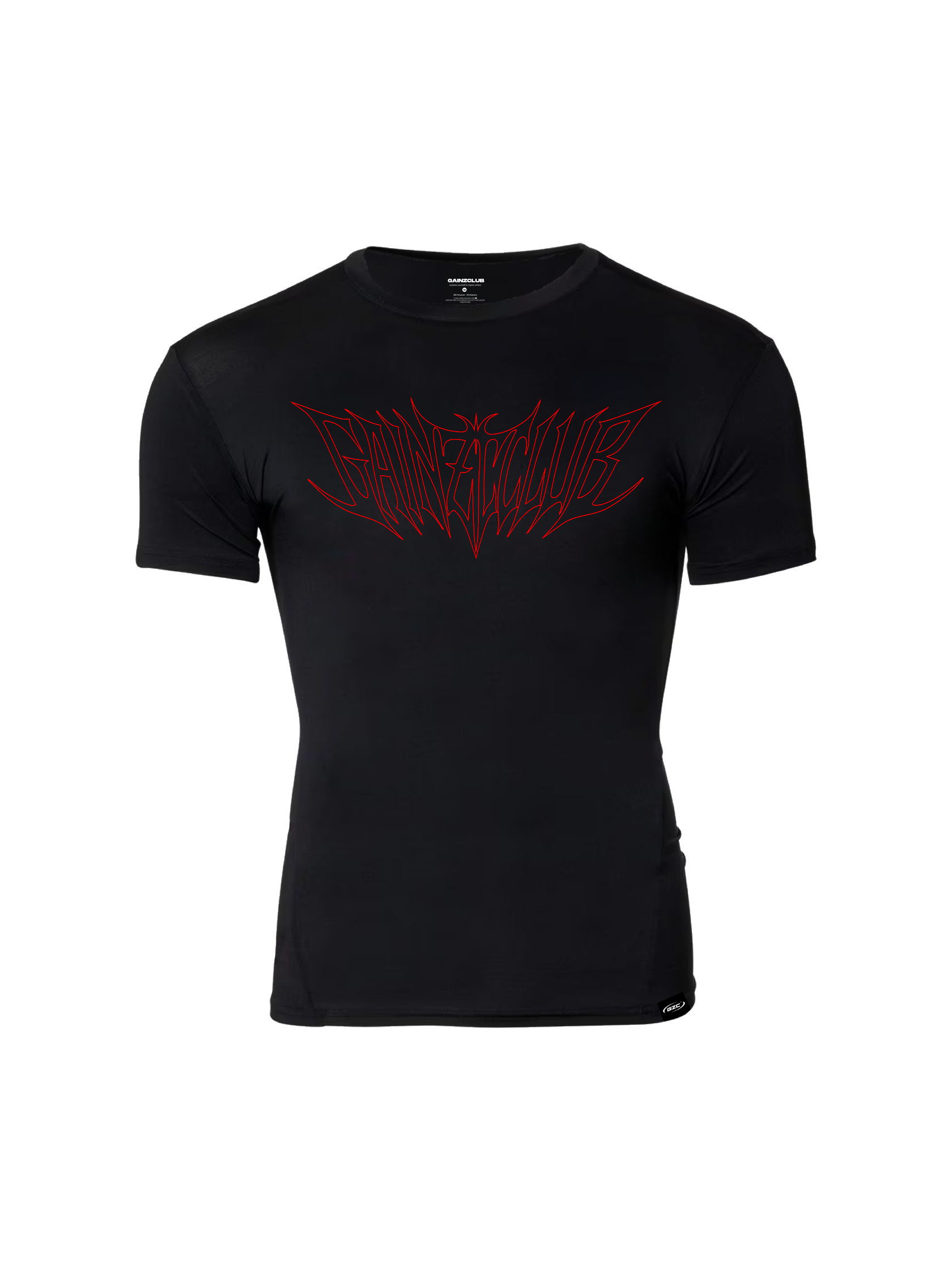 AURA COMPRESS TEE - BLACK/RED